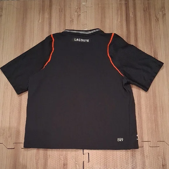 Lacoste Kids Jersey in Navy with Orange Highlights - Picture 2 of 2